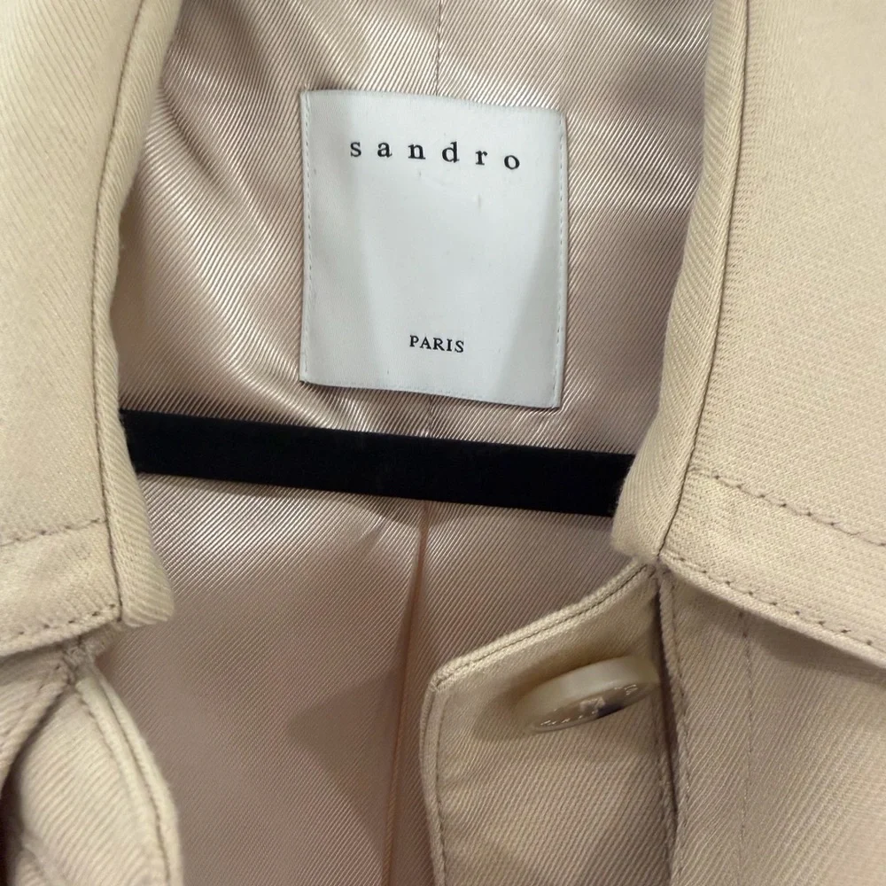 Sandro Vino Pleated Trench Coat New Sz 38 - Picture 6 of 6
